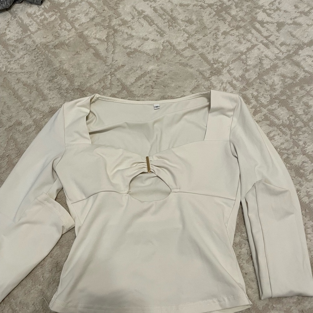 Elegant Cream Long Sleeve Top